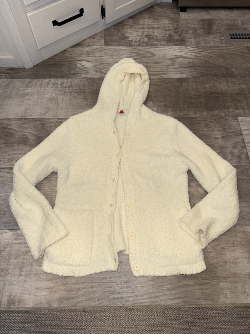 Cozy Cream Hooded Button-Front Cardigan Sweater
